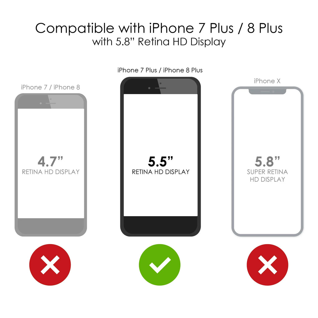 Clear Shockproof Hybrid Case for iPhone 7 PLUS / 8 PLUS with Tempered Glass Screen Protector X816100