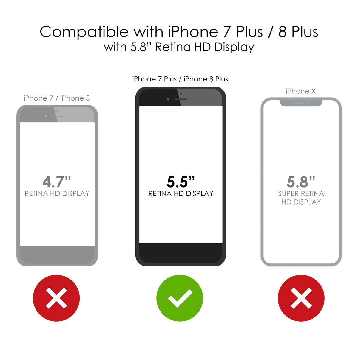 Clear Shockproof Hybrid Case for iPhone 7 PLUS / 8 PLUS with Tempered Glass Screen Protector X816100