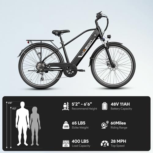 Electric Bike 1200W Peak Motor 528WH Removable Battery 26'' 7-Speed Gears Front Suspension X653