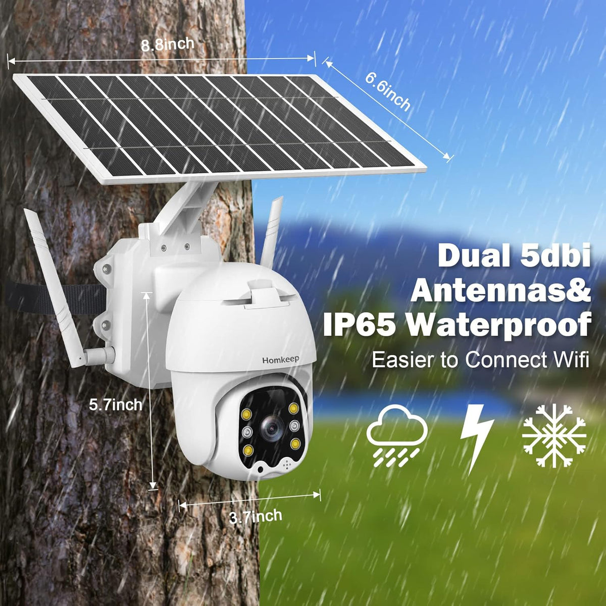 1080P Wireless WiFi Solar Security Camera with Night Vision W95238
