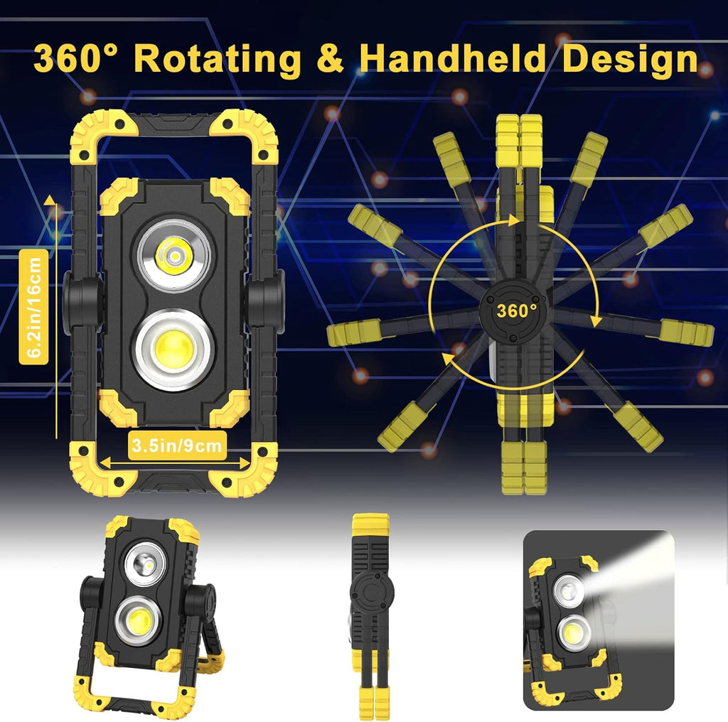 3000 Lumen 30W Rechargeable Cob & XPG LED Work Light A910865