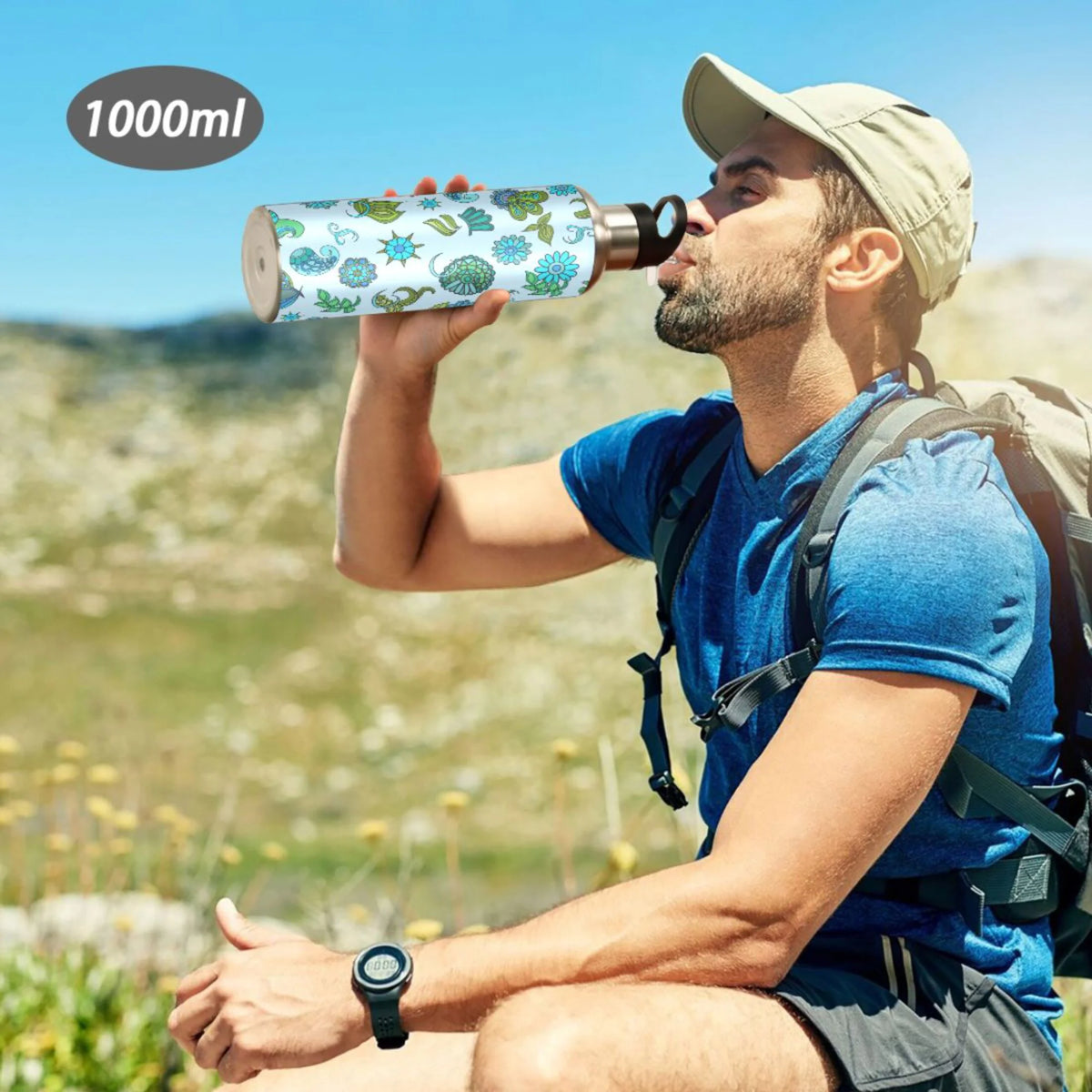 20 oz Insulated Stainless Steel Water Bottle with Straw Lid A43774