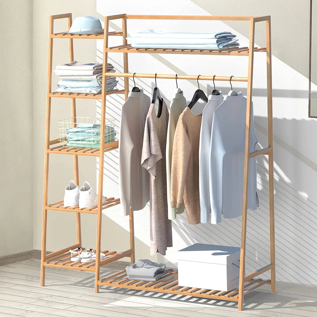 43.5" Rolling Garment Rack with Shoe Rack D37423