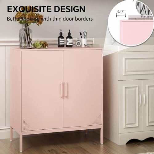 Black Metal Storage Cabinet with Adjustable Shelves J43265