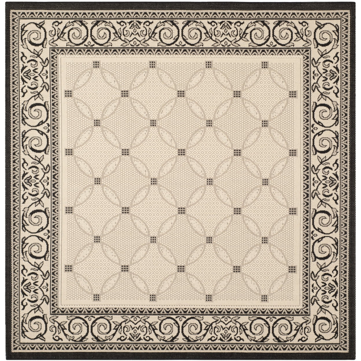 5'3" x 5'3" Round Geometric Indoor/Outdoor Area Rug A52145