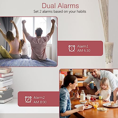 6.5'' LED Digital Alarm Clock with USB Charging Port, Dual Alarm, Snooze V239747