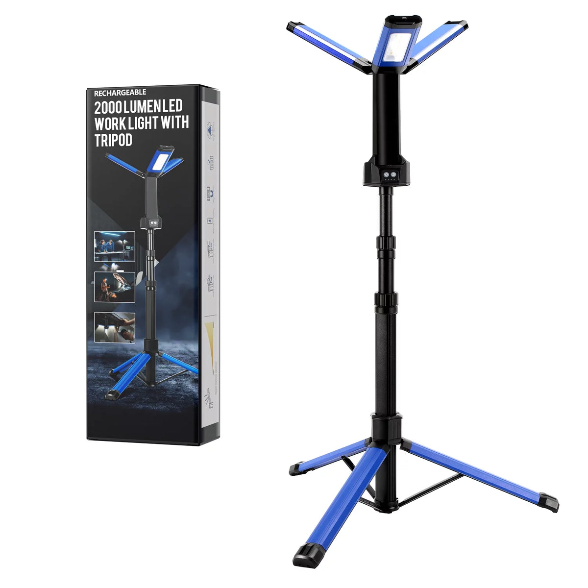 Rechargeable LED Work Light with Tripod 2000 Lumens B74295