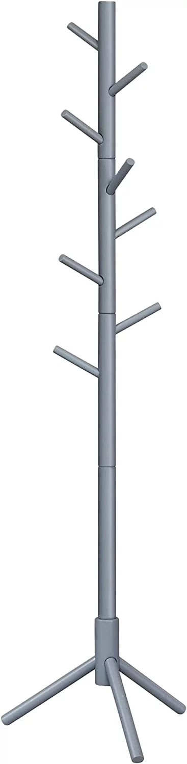 Solid Wood Free Standing Coat Rack with 8 Hooks A726206
