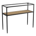 Black Engineered Wood Console Table with Glass Top X609570