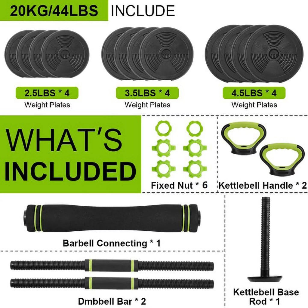 4-in-1 Adjustable Dumbbells Set 44 LBS U418