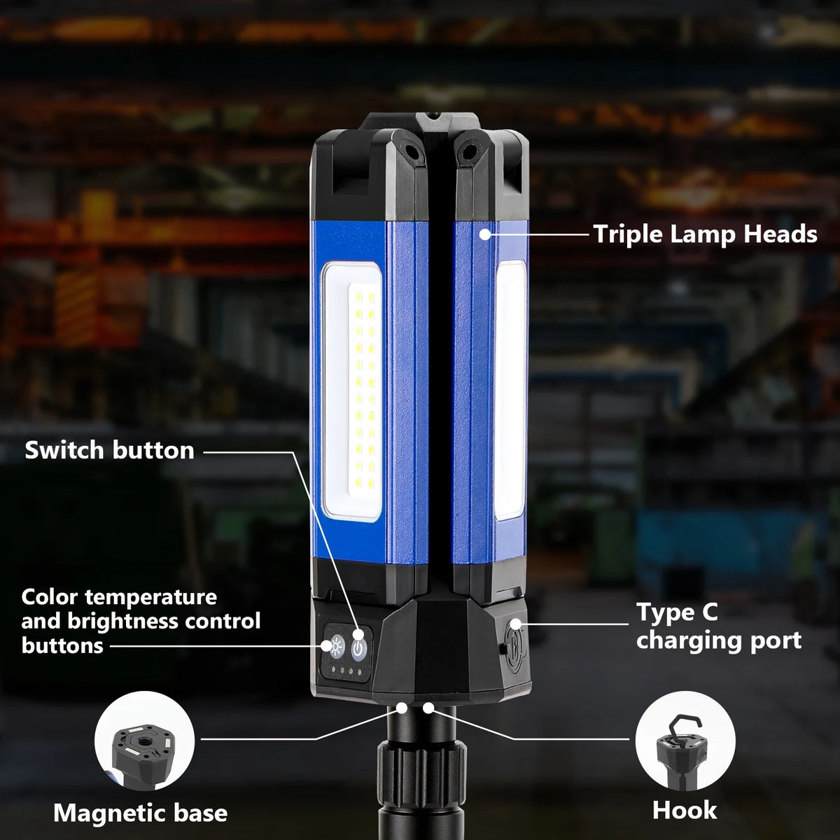 Rechargeable LED Work Light with Tripod 2000 Lumens B74295
