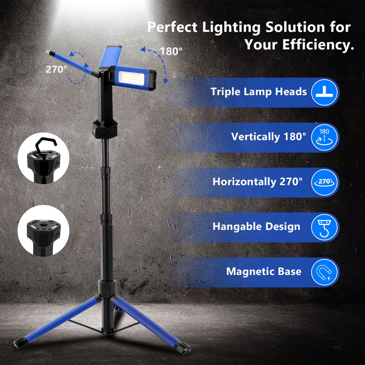 Rechargeable LED Work Light with Tripod 2000 Lumens B74295