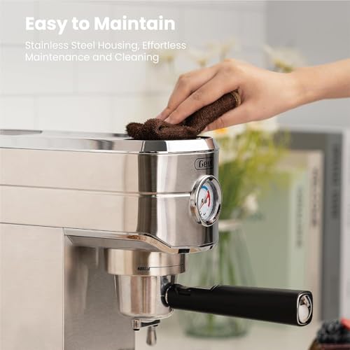 Compact Stainless Steel Espresso Machine with Steam Wand C937