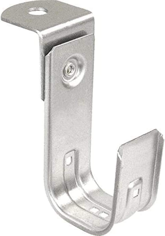 2 Inch Zinc Plated Steel J-Hook with Angle Bracket, 50 Pack A4582