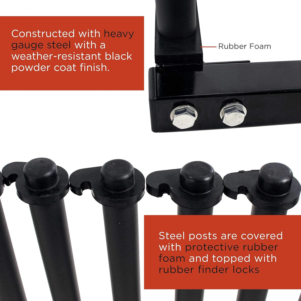 9 Slot Truck Bed Windshield Rack with Rubber Foam Pads E932084