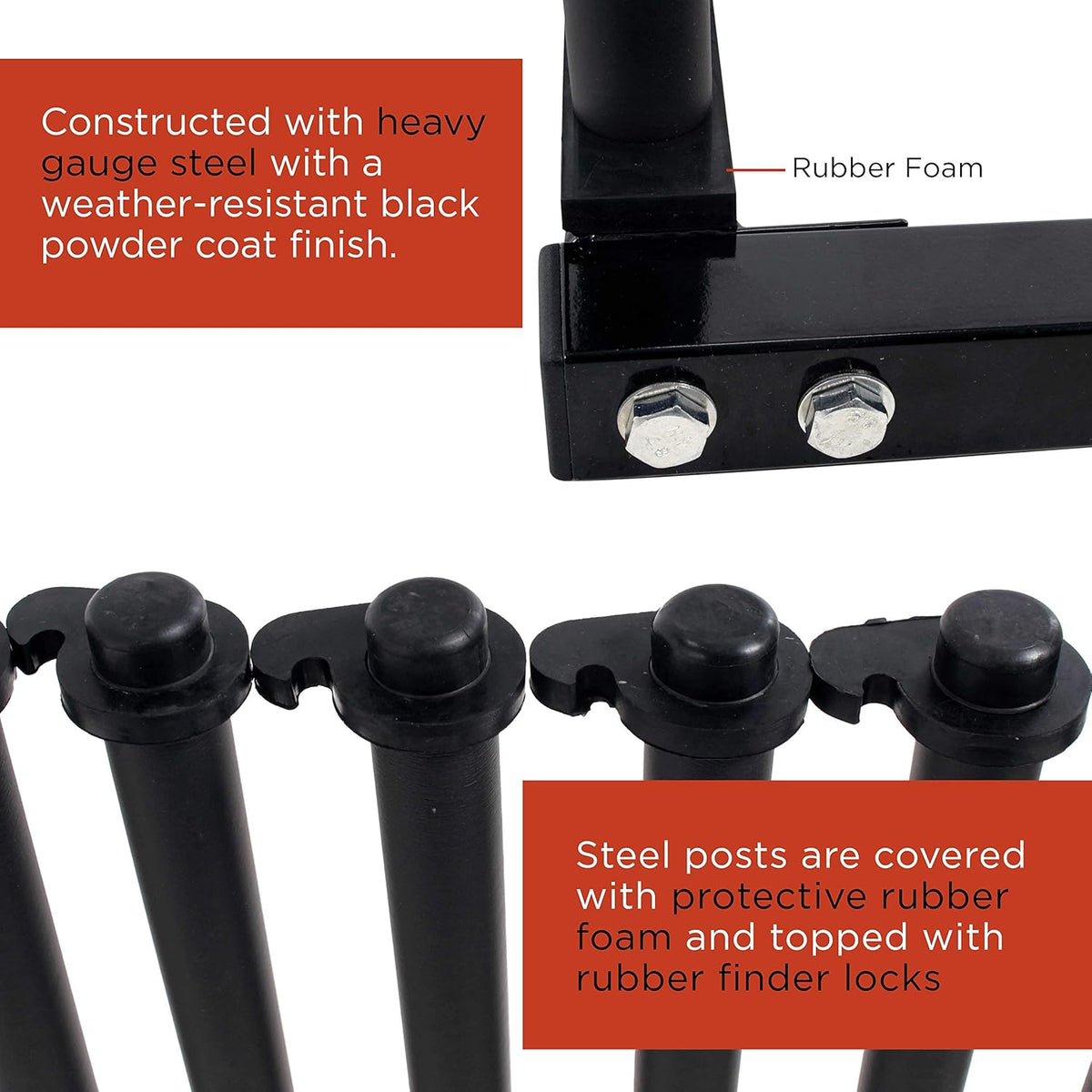 9 Slot Truck Bed Windshield Rack with Rubber Foam Pads E932084