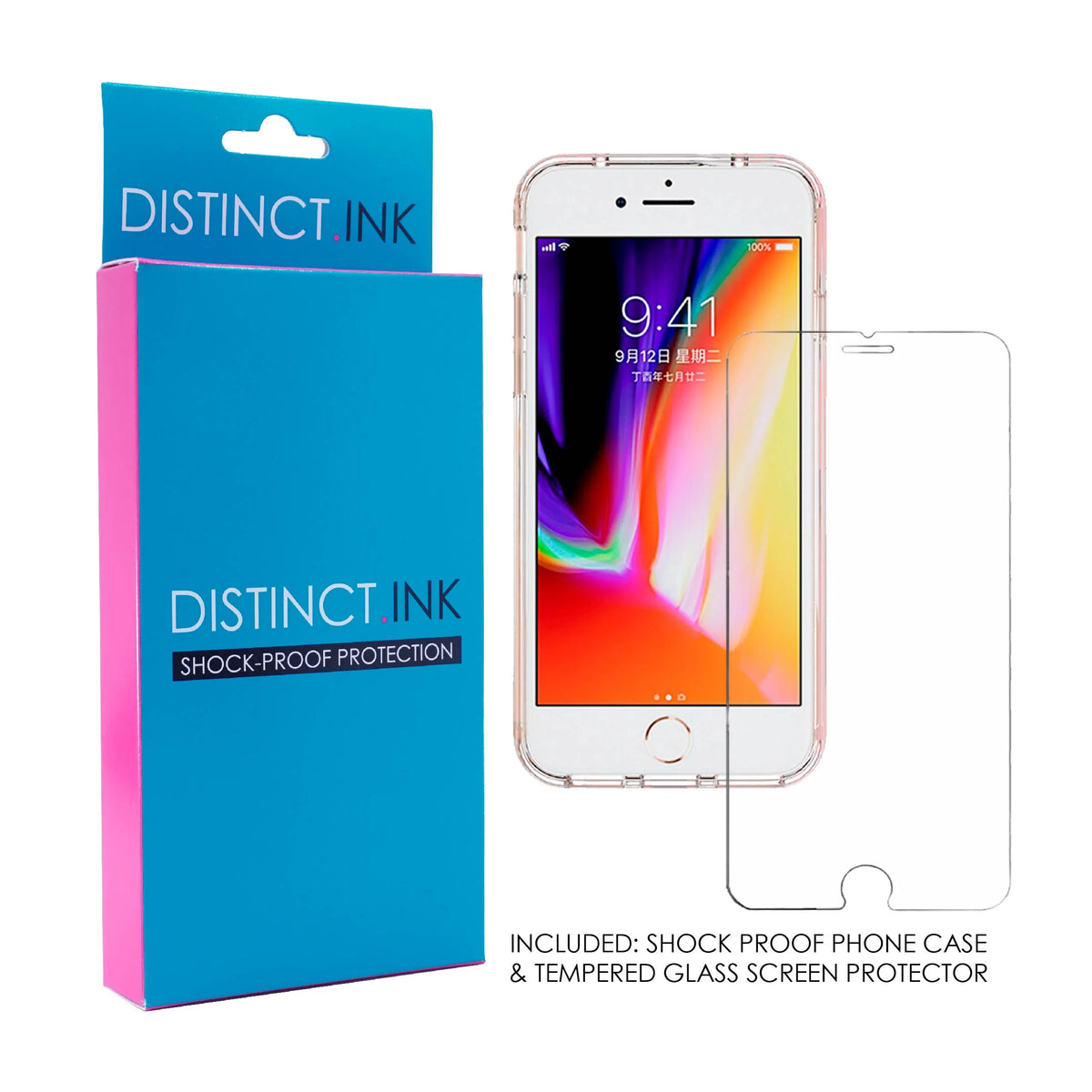 Clear Shockproof Hybrid Case for iPhone 7 PLUS / 8 PLUS with Tempered Glass Screen Protector X816100