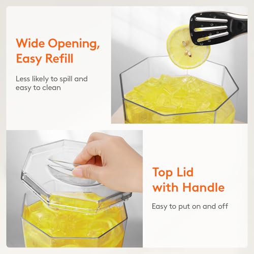 1 Gallon Clear Plastic Drink Dispensers with Stand, 2 Pcs Z798048