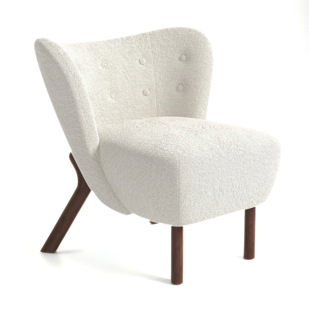 34" Wide Beige Teddy Tufted Wingback Chair with Solid Wood Leg Z776