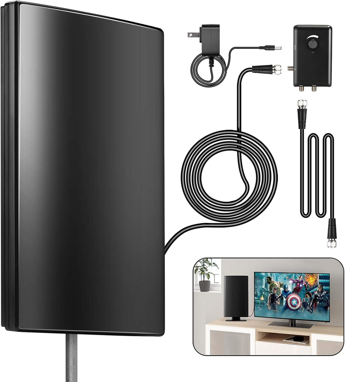 Amplified HD TV Antenna, 240Miles Range, 31ft Coax Cable O944