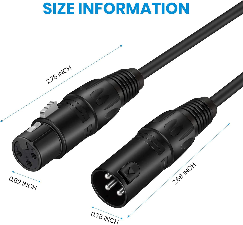 Black 25ft XLR Microphone Cable 3-Pack S5169