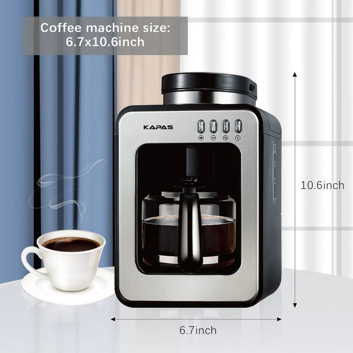 Automatic Coffee Machine with Grinding Function, Programmable Timer, 0.6L X982959