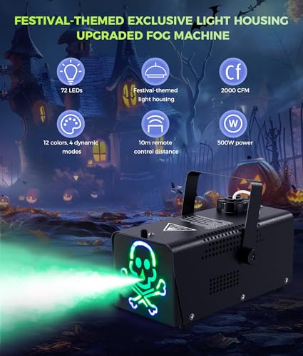 500W 2000CFM Fog Machine with LED Lights Q50885