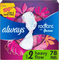 Lightly Scented Feminine Pads with Wings, 78 Count B817940
