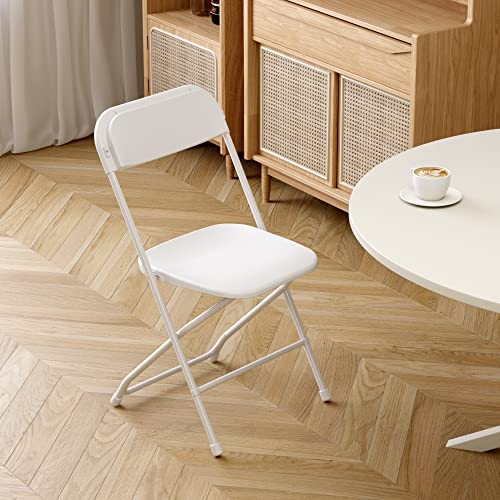 10 Pack White Plastic Folding Chair with Steel Frame X4560
