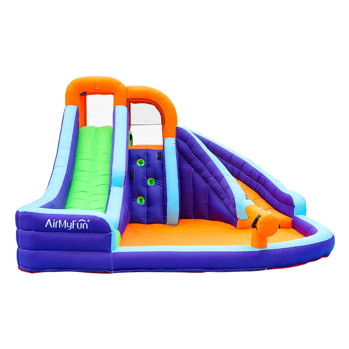 Double Slide Inflatable Water Park with Climbing Wall & Water Cannon N2915
