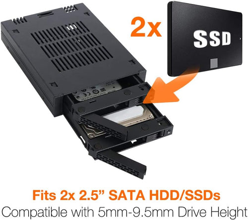 2 x 2.5 SAS/SATA HDD/SSD Mobile Rack for 3.5" Bay W733153