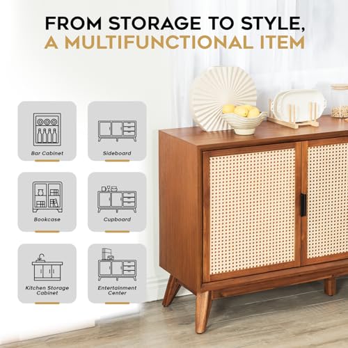 Solid Wood Sideboard with 2 Doors and 3 Drawers B1736