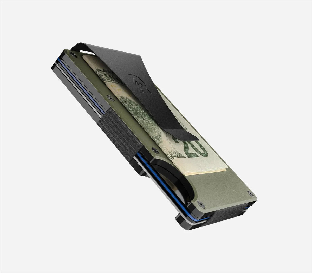 Matte Olive Aluminum Cash Strap Wallet W91210