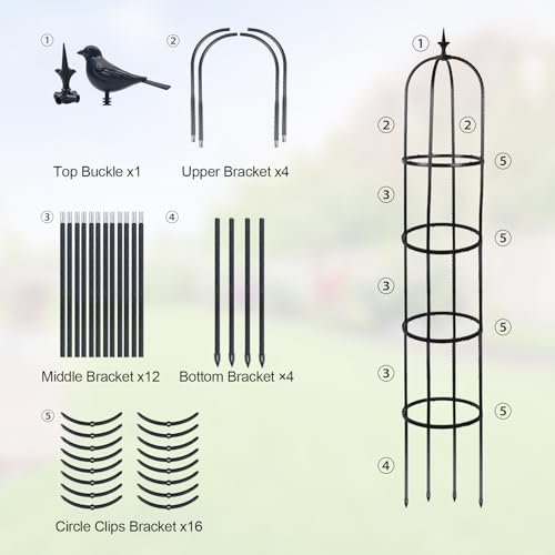 2 Pack 6ft Garden Obelisk Trellis for Climbing Plants Z1374