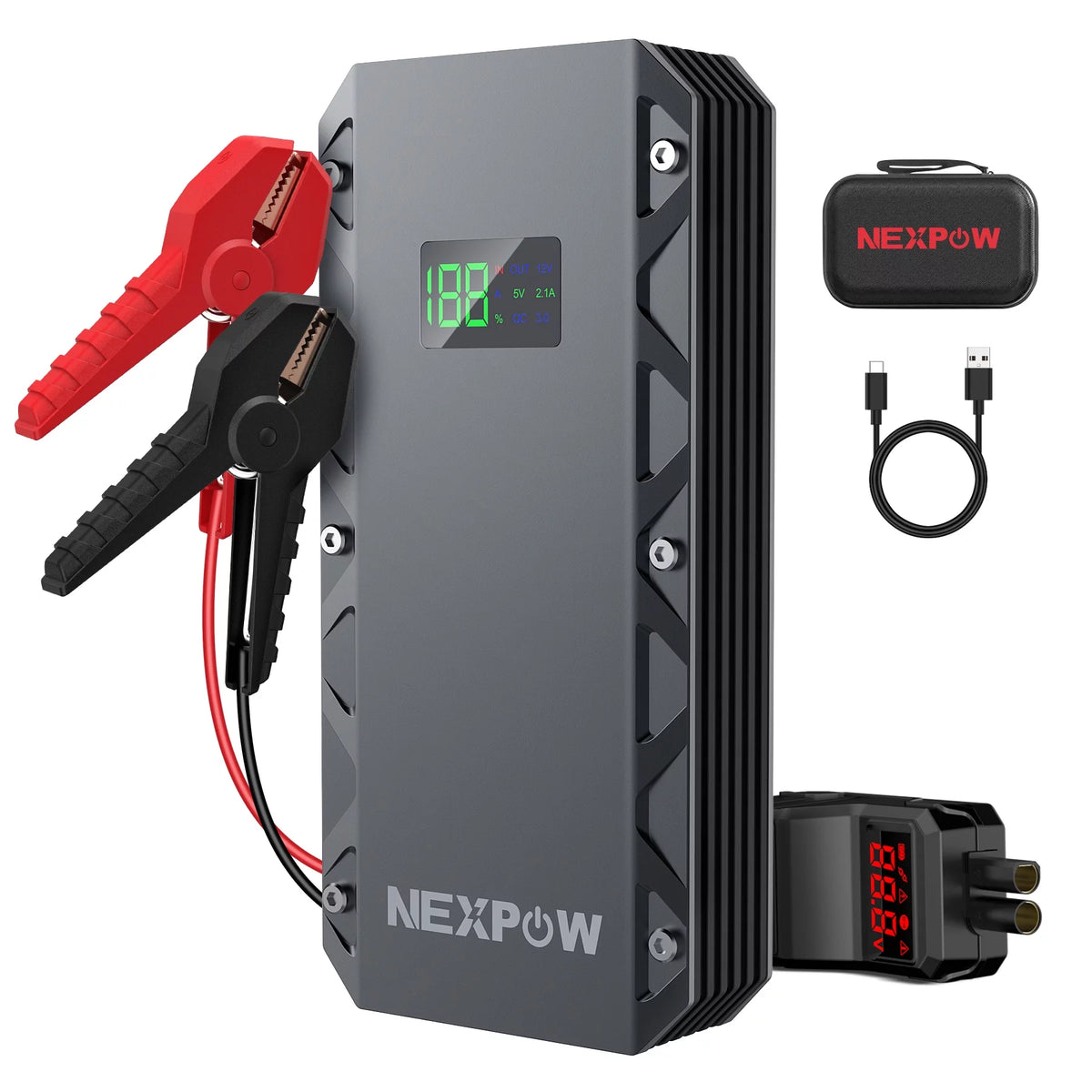 2000A Peak 12V Portable Car Jump Starter with USB Quick Charge 3.0 P614357