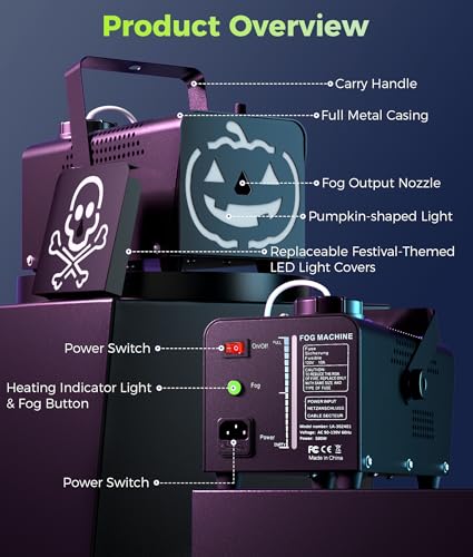 500W 2000CFM Fog Machine with LED Lights Q50885