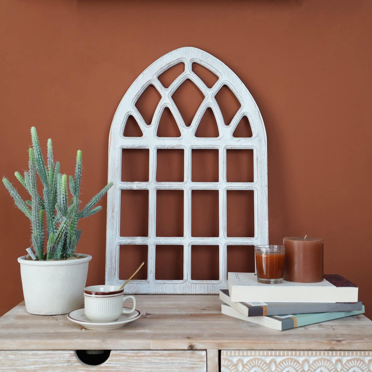 White Arch Wooden Wall Decoration Pack of 2 F82957