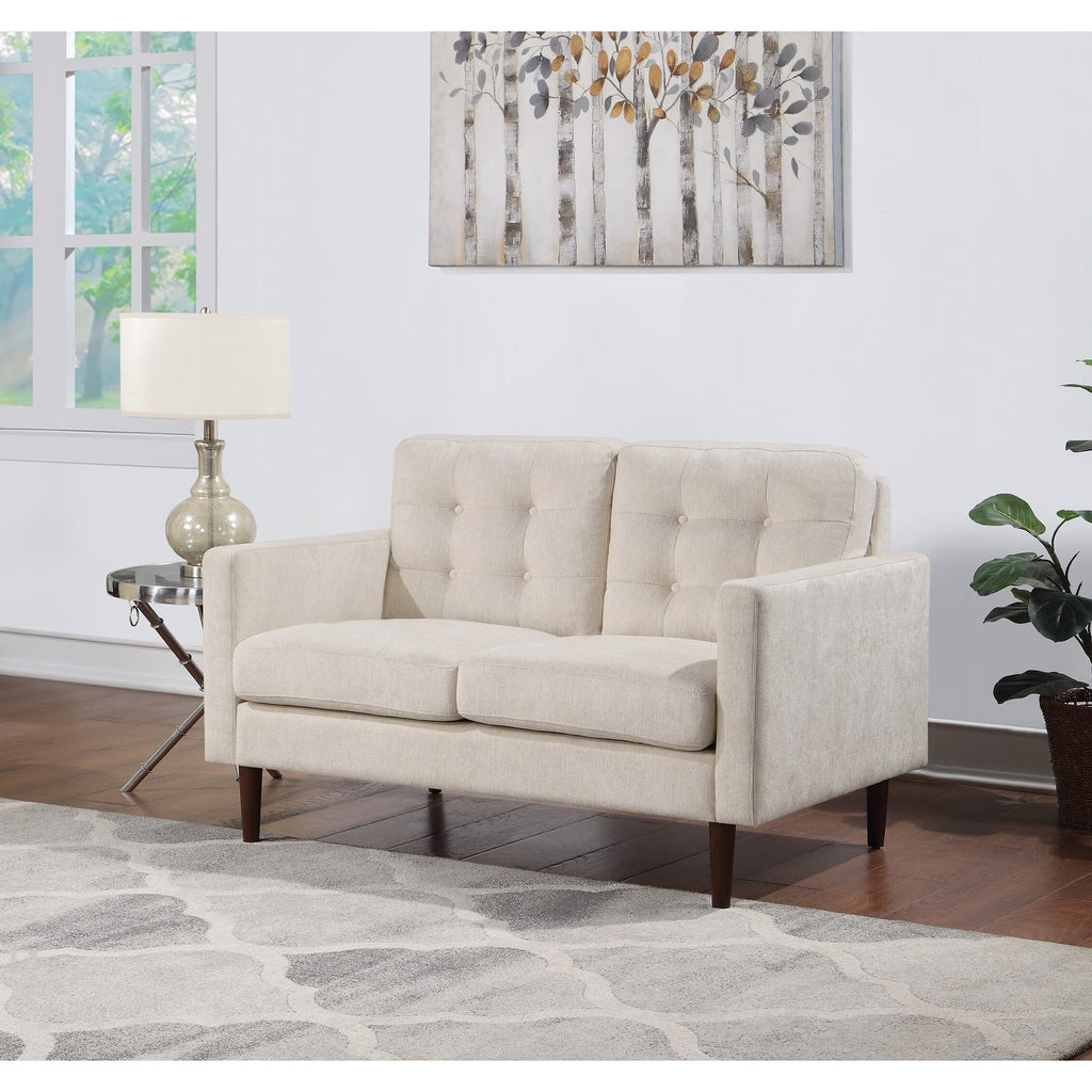 Cream Fabric 2-Cushion Loveseat L42968