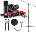 USB Audio Interface Bundle with Boom Stand, XLR Cable and Pop Filter (4 Items) T865011