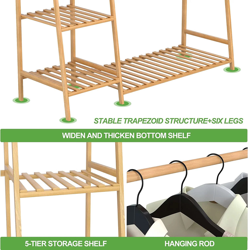 43.5" Rolling Garment Rack with Shoe Rack D37423