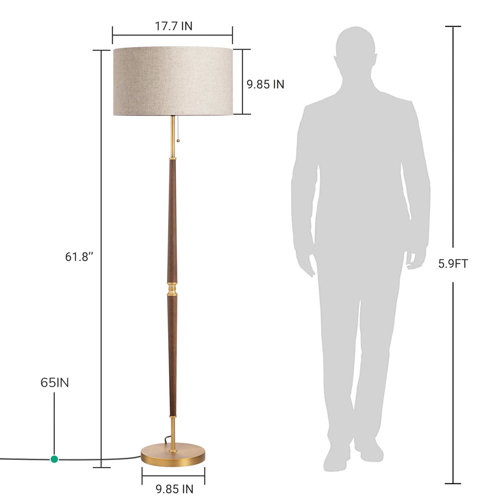 62 inch Mid-Century Modern Floor Lamp with Chain Switch S5314