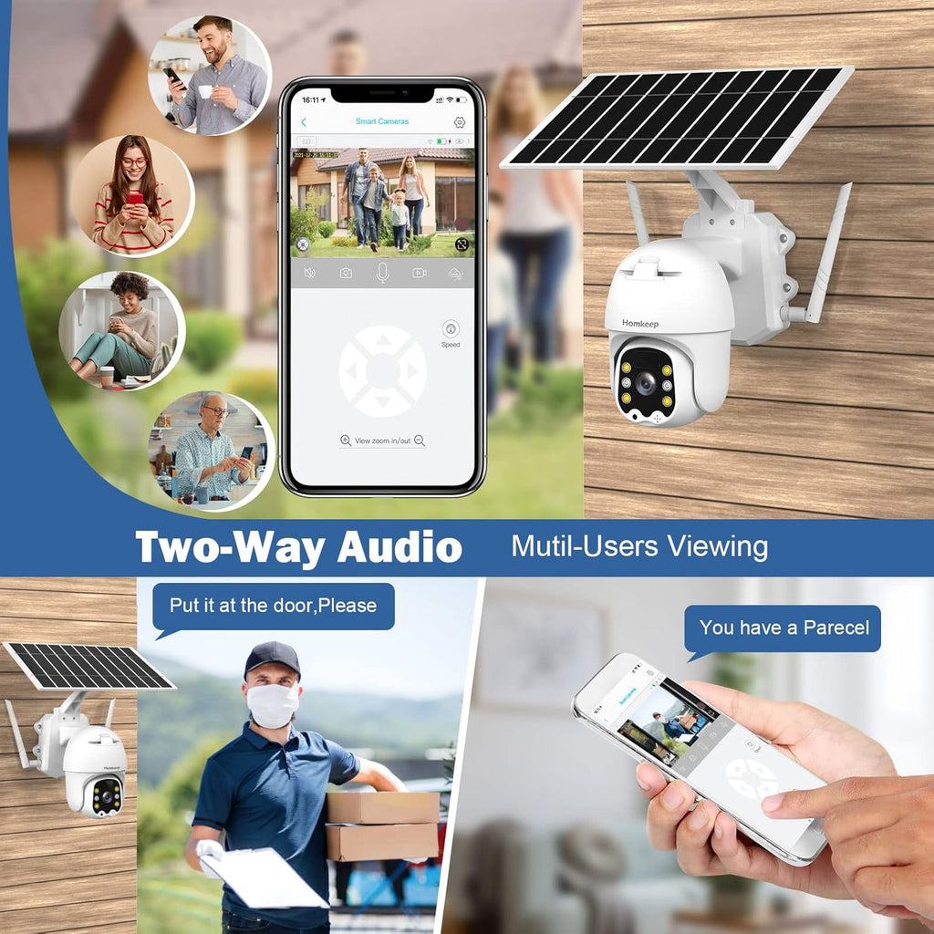 1080P Wireless WiFi Solar Security Camera with Night Vision W95238