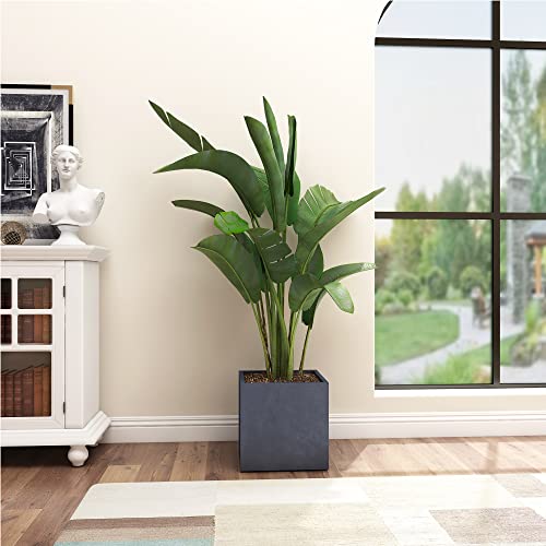 10 Inch Square Concrete Planter with Drainage Hole F768