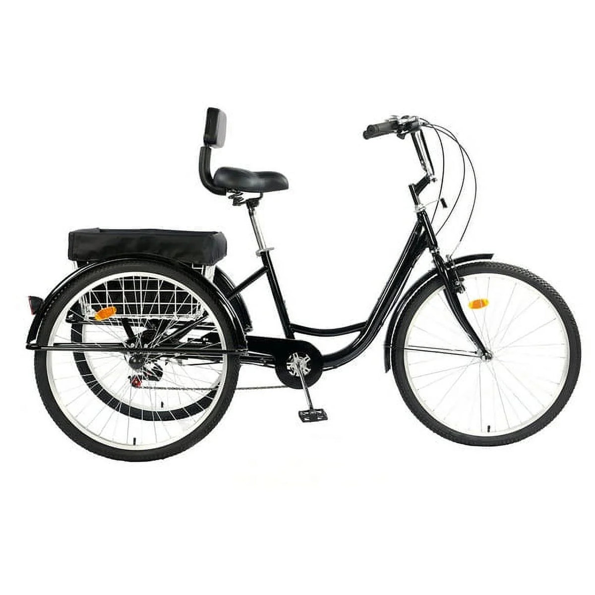 26 Inch 7-Speed 3-Wheel Bike (Black) Q522
