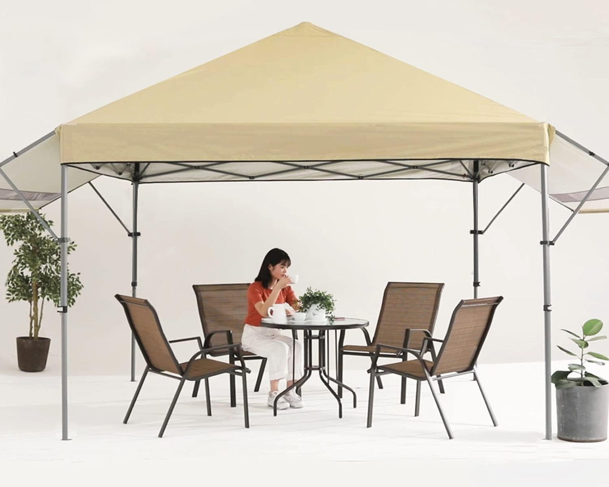 10x10 Pop-up Canopy Tent with Double Awnings Dark Gray Z689
