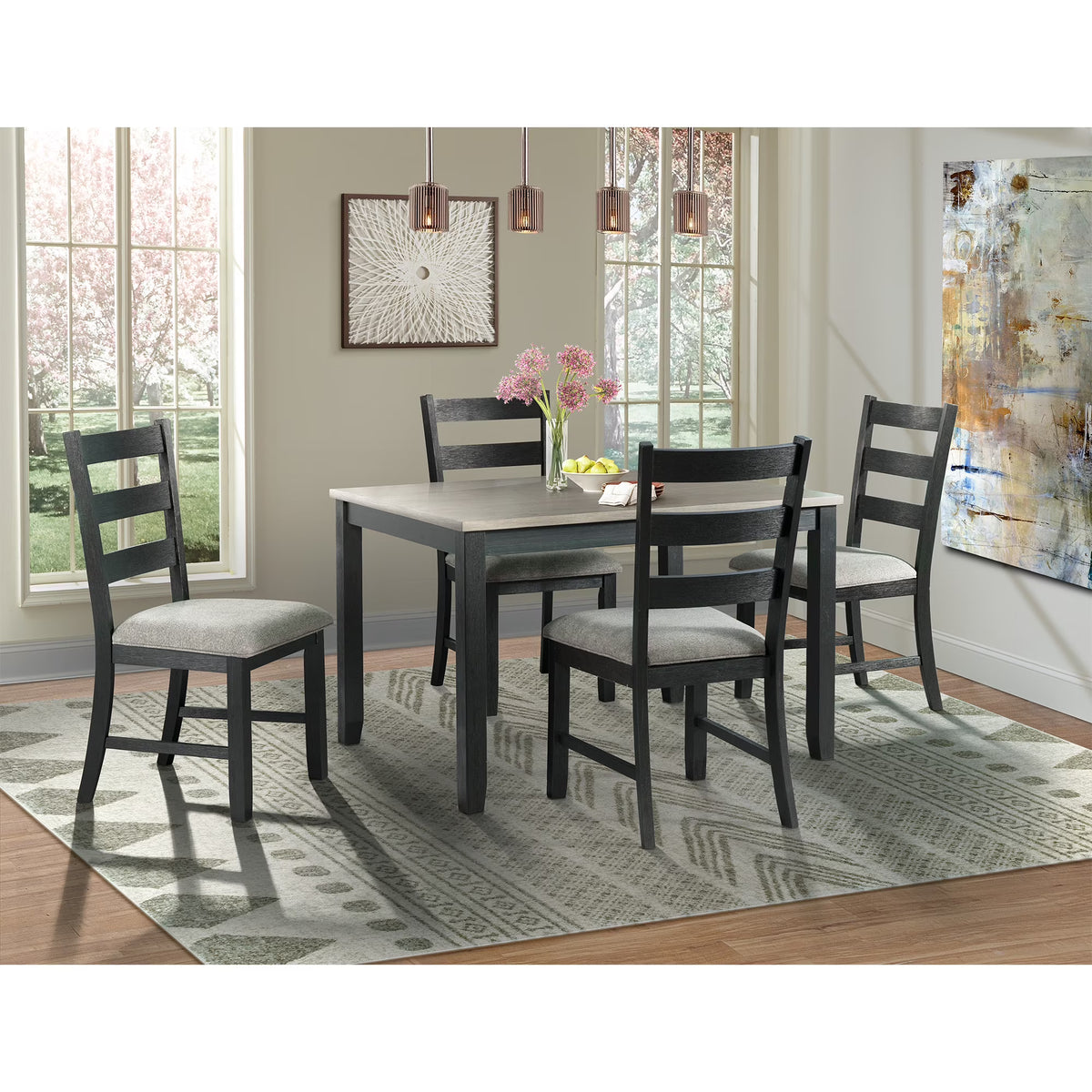 Gray 5-Piece Dining Set B4981