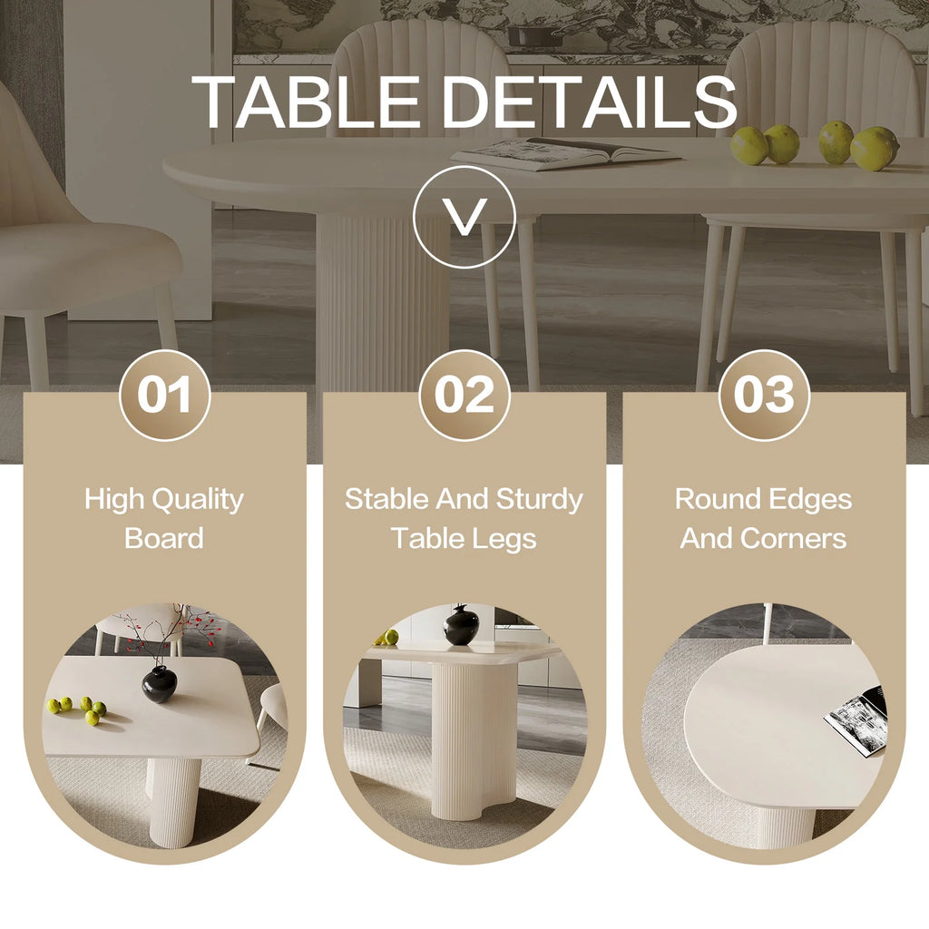70.86'' Oval White Dining Table T60966