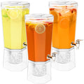 1 Gallon Clear Plastic Drink Dispensers with Stand, 2 Pcs Z798048