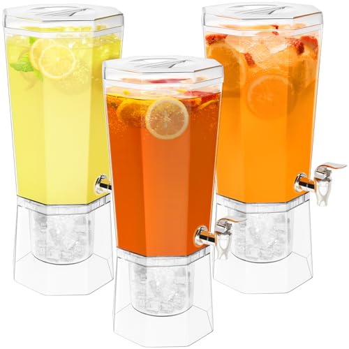 1 Gallon Clear Plastic Drink Dispensers with Stand, 2 Pcs Z798048