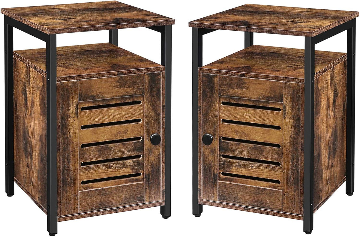 Set of 2 Wood Nightstand with Storage L8540